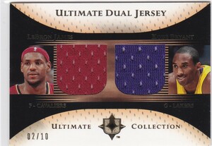 【Lebron James / Kobe Bryant】 2005-2006 UD Ultimate Collection Dual Jersey Gold /10 激レア！ 10枚限定
