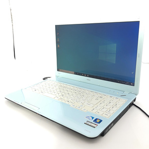 1円～ 中古動作良品 15インチ 空色 ノートパソコン NEC PC-LS150ES6L Wi-Fi有 Pentium 4GB 750G DVDマルチ 無線 Windows10 Office 即使用可
