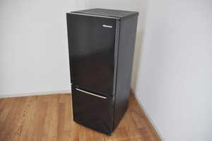 ハイセンス冷凍冷蔵庫HR-D15CBパールブラック150L　2ドア右開き大容量ドアポケットHisense　除菌洗浄/動作確認済み