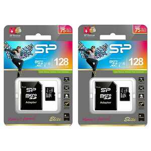 microSDXC128GBメモリーカード（Silicon Power）SP128GBSTXBU1V10SP 2個セット【1円スタート出品・新品・送料無料】