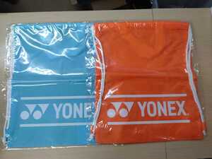 【YONEXノベルティバック2枚セット】YONEX ノベルティバック　シアン&オレンジ　シューズケース　2枚セット　新品　未使用　送料無料