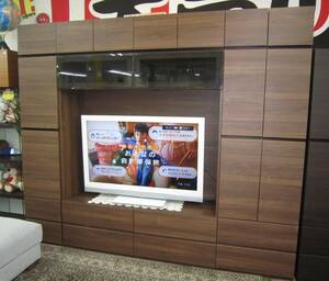 IDC大塚 最高級 パモウナ リビングボード 飾り棚 キャビネット ハイテレビボード 全幅240cm 美品 ～65インチ
