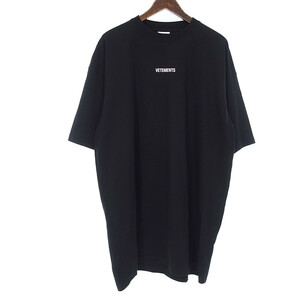 ヴェトモン/VETEMENTS 21SS UE51TR540B ロゴパッチ 半袖 Tシャツ メンズL ブラック
