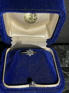 【鑑定済み】ダイヤモンド　0.65ct　PT850　指輪　リング　プラチナ　立爪リング　13号　1Pダイヤ