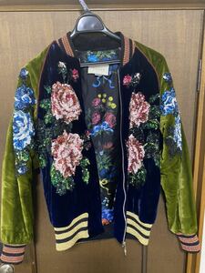 GUCCI 17AW Sequin Floral Detailed Bomber Jacket スパンコール　ジャケット　saint laurent celine