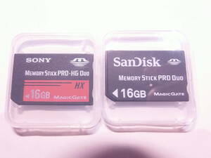 送料無料　美品　メモリースティック PRO-HG Duo 16GB　PRO Duo 16GB　2枚合計32GB　2枚セット　SONY製　サンディスク製　