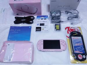 PSP-3000　ピンク　新品に近い綺麗な美品　液晶画面は、完全に無傷　バリューパック　アダプター2個付き　本体ケースは、未使用 全12セット