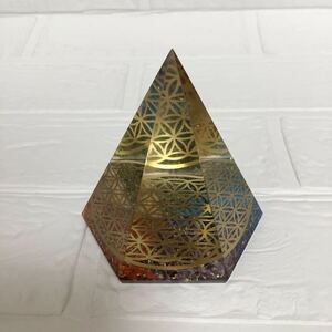 オルゴナイト ピラミッド型 水晶 ピラミッド 六角錐 パワーストーン チャクラ チャクラストーン フラワーオブライフ 浄化用 天然石