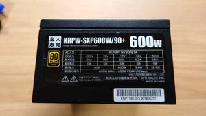  中古美品！ 玄人志向 SFX電源　600W 80Plus GOLD KRPW-SXP600W/90+