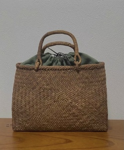 新色　サイズ XL 長野産未使用品　一番皮　3ミリ蔓　職人手編み　極細編み　山葡萄籠バッグ