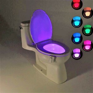 送料無料！ 人感センサー 8色のLED ライト 照明がトイレや廊下や寝室にも 便座 防水 ウォシュレット