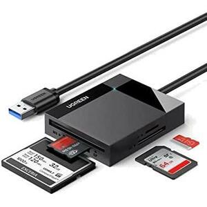 UGREEN SD TF CF MS カードリーダー 4スロット拡張 USB3.0 高速転送 SDHC Micro SD SDXC Windows/MacOS対応