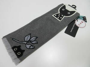 【AtsukoMatano】マタノアツコ手袋/指なしUV手袋 日本製 ネコとバラ/グレー