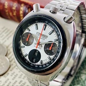 【高級腕時計 シチズン】CITIZEN 8110A 23石クロノグラフ 自動巻 1967年 デイデイト ツノ メンズ レディース アナログ パンダ チャレンジ