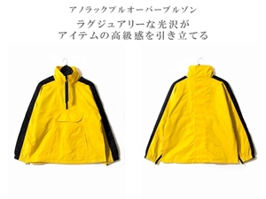 【 今期 新作 】 アノラック ブルゾン ◆ 黄色 ◆ L / メンズ 新品 未使用 日本 春 / ポリエステル 裾スリット オーバーサイズ