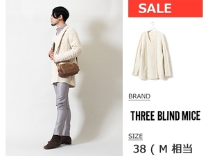  [ THREE BLIND MICE スリーブラインドマイス ] アランニット セーター ◆ オフホワイト 白 ◆ 38 ( M 相当) / 日本 /