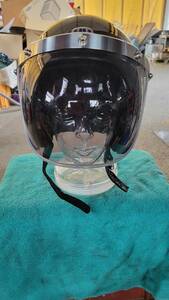本革巻き手縫いジェットヘルメット ビンテージ 当時物風 Z1 Z2 ＦＸ ＫＺ Kawasaki ブラックパンサー HAアライ 