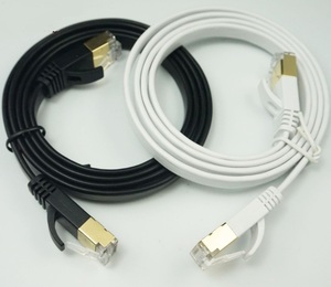 LANケーブル CAT7 5m カラー：白 フラット 10ギガ対応 シールドケーブル 薄型 金メッキ コネクタ ツメ折れ防止