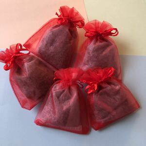 ラベンダーサシェセット／香り袋・ドライフラワー　⑥赤色5個