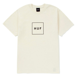 【新品同様】HUF Essentials Box Logo S/S Tee ナチュラル メンズL Ｔシャツ ハフ