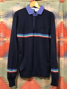 【送料無料】1970～80s Ocean Pacific オーシャンパシフィック ニットポロシャツ ネイビー sizeM/レディース 古着屋