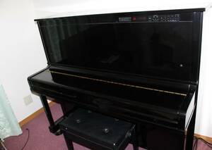 ヤマハ　YAMAHA アップライトピアノ　MX100MR 自動演奏機能・自動演奏用フロッピーディスク4枚・椅子・鍵盤カバー付き