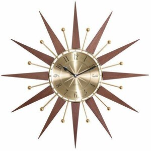 Sunburst Clock(midcentury,サンバースト,スターバースト,ビンテージクロック,ミッドセンチュリー,イームズ,50s,スペースエイジ