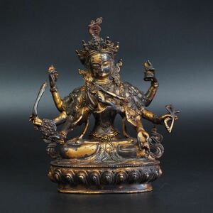 【金富士】値下げ中　古い銅鍍金溜金仏像 中国古玩佛像