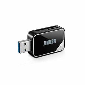 Black USB-A 3.0 Anker 2-in-1 USB 3.0 ポータブルカードリーダー【microSDXC / mi
