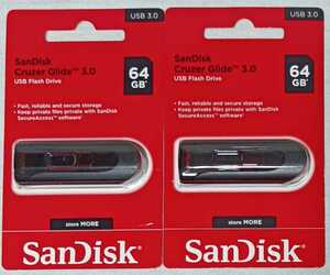 【2個セット】USBメモリ 64GB SanDisk USB3.0 海外パッケージ【送料無料】