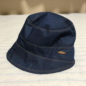 帽子 ハット　デニム　青　シンプル　カジュアル　オシャレ　可愛い　ブルー　57.5cm