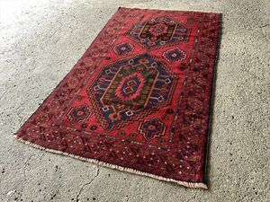 185×108cm アフガニスタン・ヘラート・シルダン産 絨毯 ラグ アンティーク家具 マジック カーペット 01AOBRL220615022D