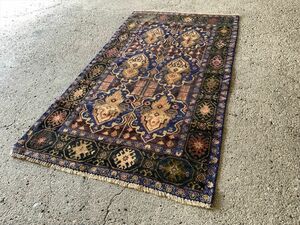 192×110cm アフガニスタン・ヘラート・ザッカン産 絨毯 ラグ アンティーク家具 マジック カーペット 02AOBRL220627008D