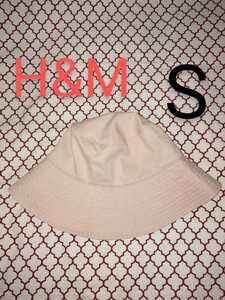 H&M 薄 ピンク色 ハット 帽子 バケットハット 薄い ベビー ピンク パステル 綿 100 コットン 夏 レディース Sサイズ s xs 淡色 バケハ 海