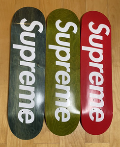 【送料無料/美品】Supreme シュプリーム デッキ ボード ボックスロゴ 赤 青 緑 べた塗り 2007年初期 ３枚セット売り