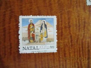 ポリテイナリ画「聖家」」　1種完　未使用　1970年　ブラジル共和国　クリスマス切手　VF・NH