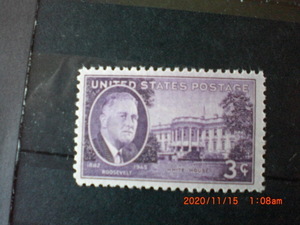 ルーズベルトとホワイトハウス　未使用　1945年　アメリカ合衆国・米国　VF・NH