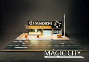 1/64 ジオラマ　magic city pandem 照明付き　ミニカー一台おまけ