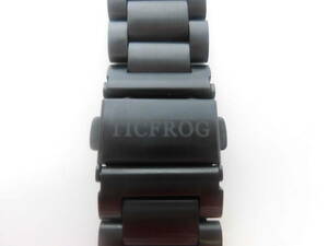 2225▲ TICFROG 腕時計交換用ベルト 約18mm ステンレス ブラック 工具付