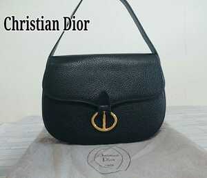 Christian Dior クリスチャン ディオール ハンドバッグ パーティーバック ショルダーバッグ 本革 レザー ブラック 黒 未使用 極美品