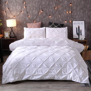 ▽高級布団カバー白色固体デザイナー寝具セット 3 ピースクイーン キングツインサイズ大人寝具ベッドカバーダブルベッド
