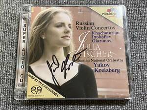 サイン付CD ユリア・フィッシャー「ロシア・ヴァイオリン協奏曲」★Julia Fischer / Russian Violin Concertos ★SACD