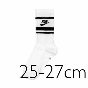 【国内完売品】NIKE スニーカーソックス 靴下 白黒 ホワイト　ブラック 1足　25-27 socks ナイキ