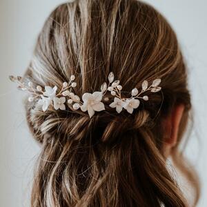 髪飾り 成人式 かんざし パール 結婚式 卒業式 ヘアアクセサリー ヘアピン　ゴールド　花柄