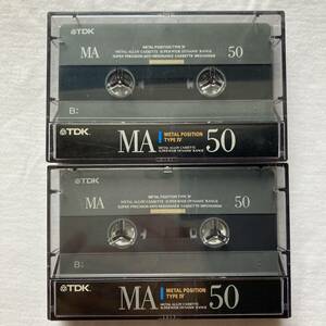 TDK MA 50　メタルカセットテープ 　Metal PositionTYPE IV　メタルテープ　まとめ2本セット　インデックスカード　USED