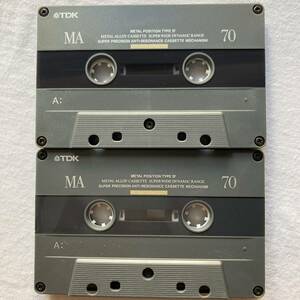 TDK MA 70　メタルカセットテープ 　Metal PositionTYPE IV　メタルテープ　まとめ2本セット　USED