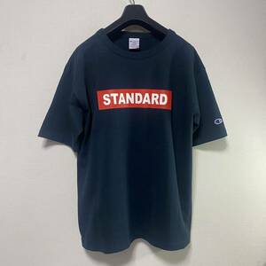 (529). STANDARD CALIFORNIA Campion box LOGO TEE USA製　ボックスロゴ　Tシャツ　L ネイビー　スタンダードカリフォルニア　チャンピオン