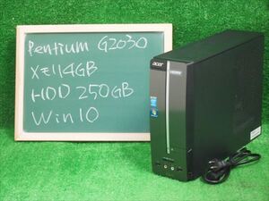 [1659]★Windows10すぐ使える★ Pentium G2030 3GHz　メモリ4GB　HD250GB DVDマルチ 中古 acer Aspire XC600