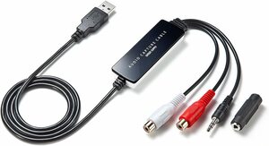 サンワダイレクト USBオーディオキャプチャー アナログ音声デジタル化 カセットテープ/MD/レコード Windows対応 ソフト