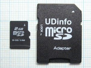 ★アダプタ付 microSD メモリーカード ２GB 中古★送料６３円～